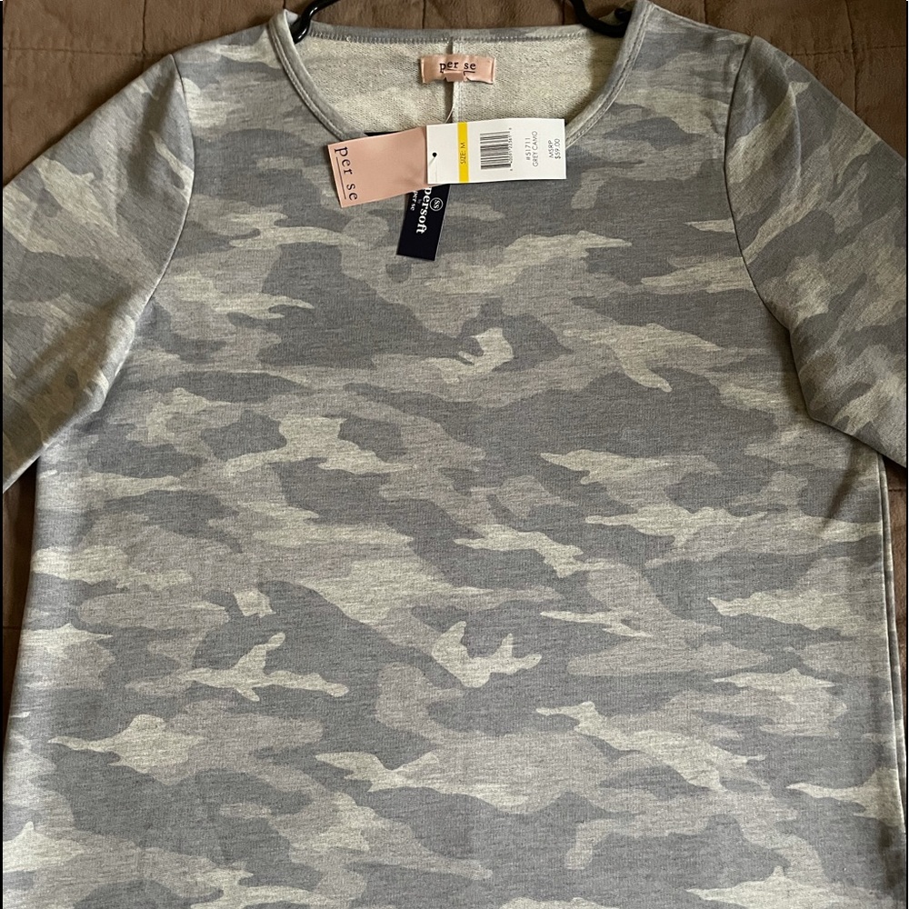 per se Camo Long Sleeve Top